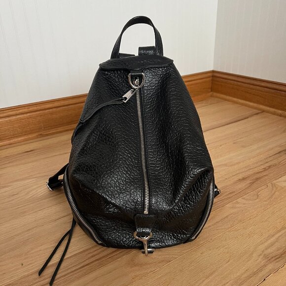 Rebecca Minkoff Black Pebbled Julian Backpack - Picture 6 of 7
